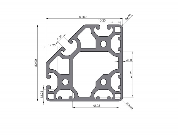 Aluminum profile 80x80 light 45 groove 8 I-type 4N90